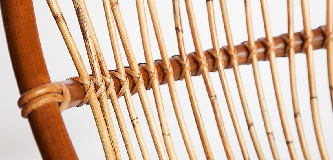 Кресло Rattan Wicker Chair Red Carcass