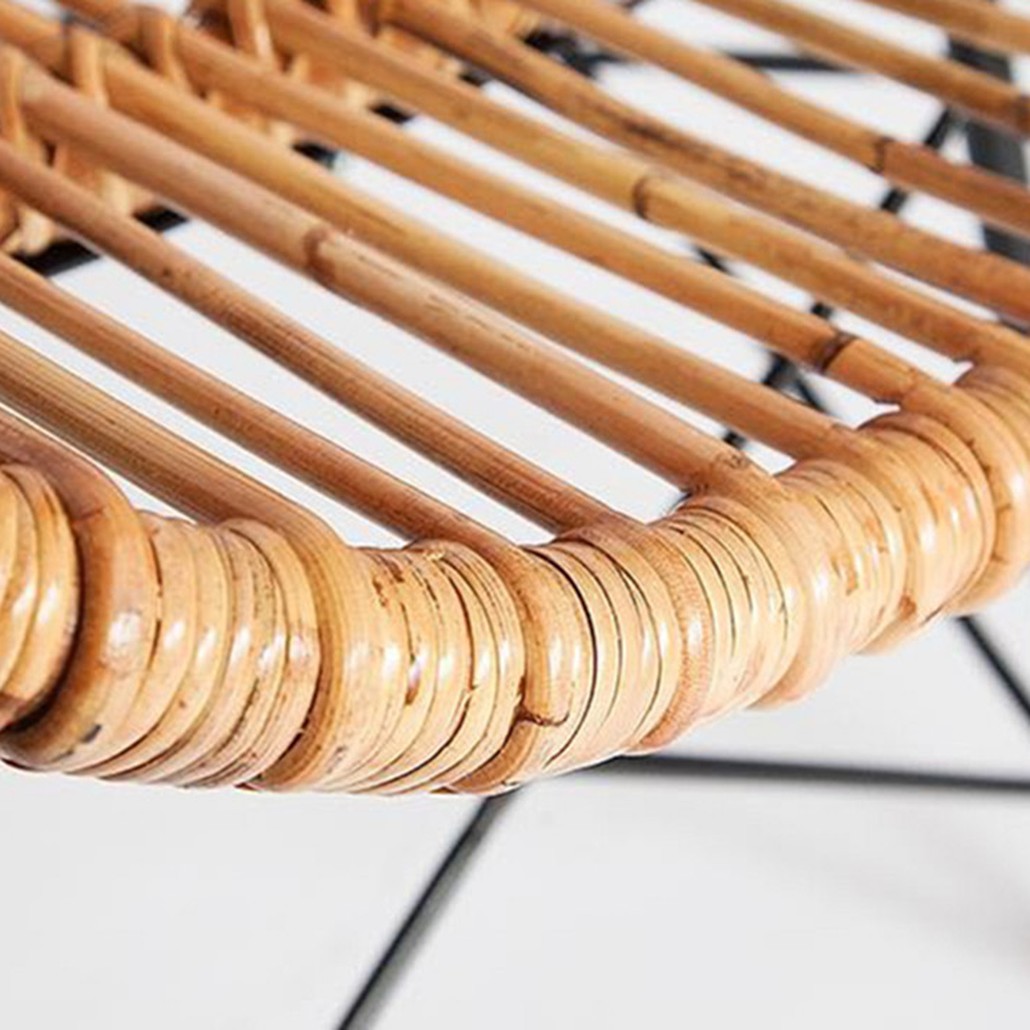 Кресло Rattan Wicker Chair Red Carcass