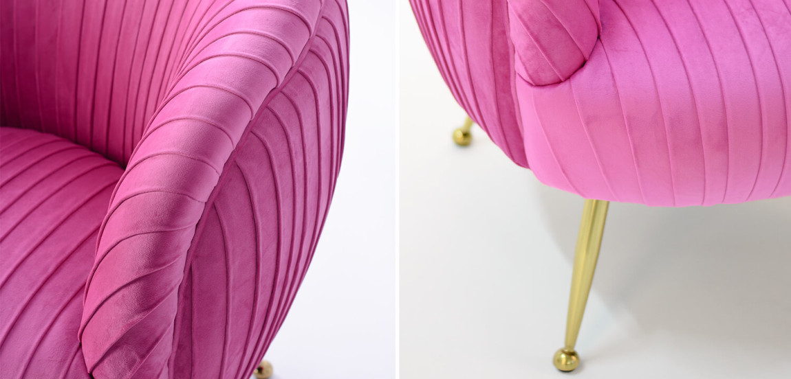 Кресло SOUFFLE CHAIR pink velor