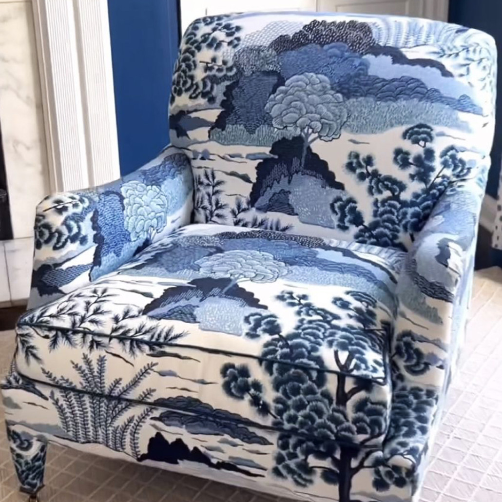 Кресло Trumann Club Chair Blue Landscape синий пейзаж