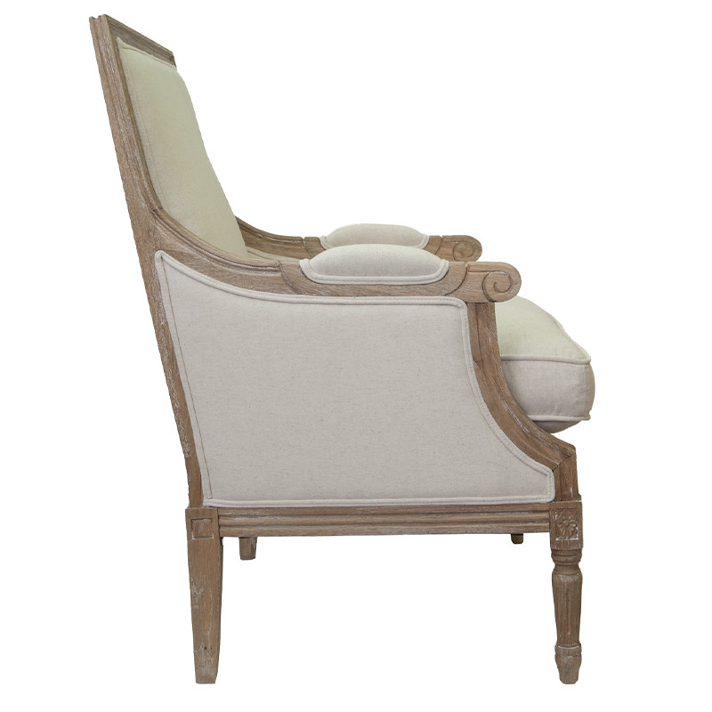 Кресло William Classical Armchair beige flax