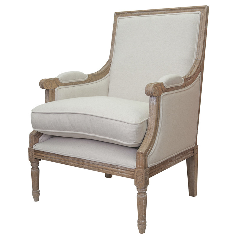 Кресло William Classical Armchair beige flax
