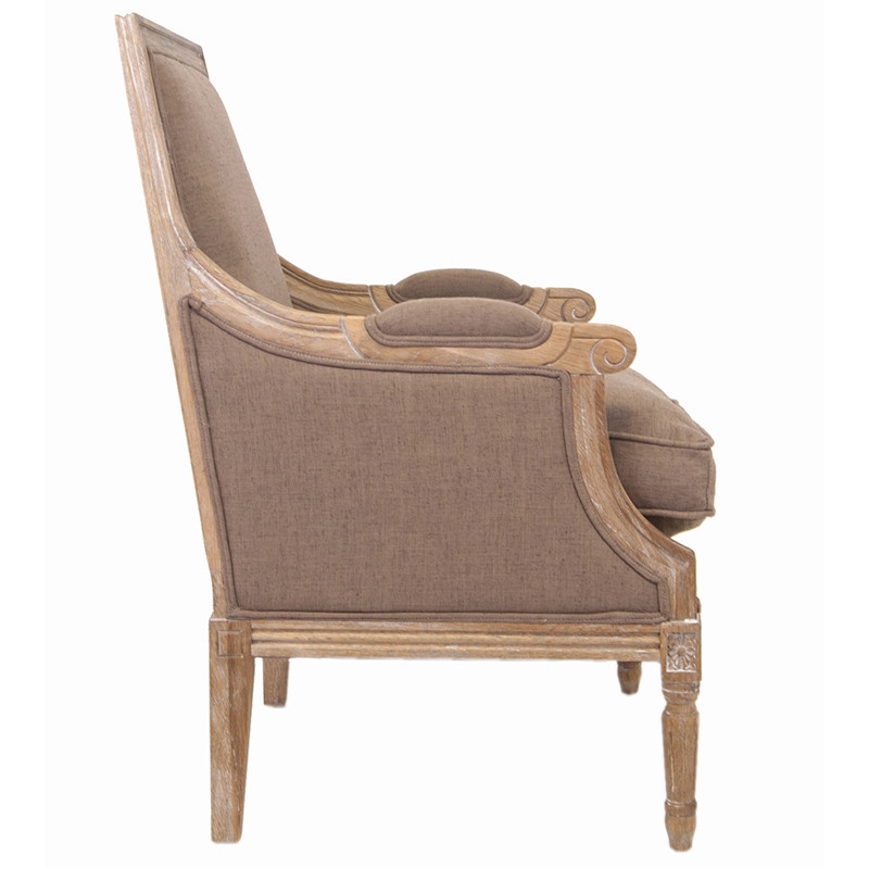 Кресло William Classical Armchair brown flax