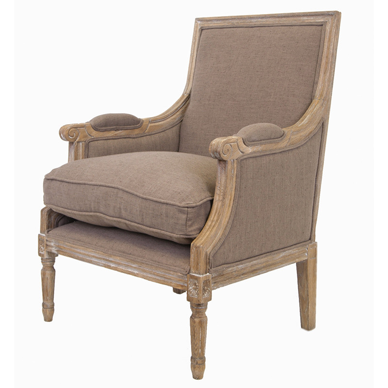 Кресло William Classical Armchair brown flax