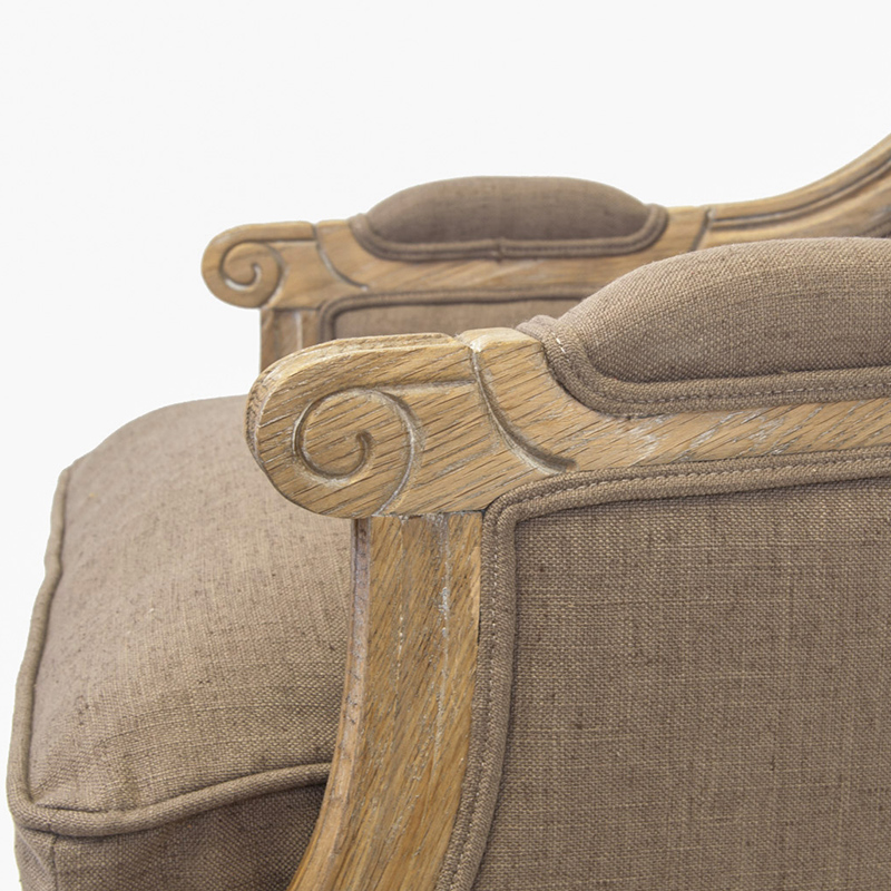 Кресло William Classical Armchair brown flax