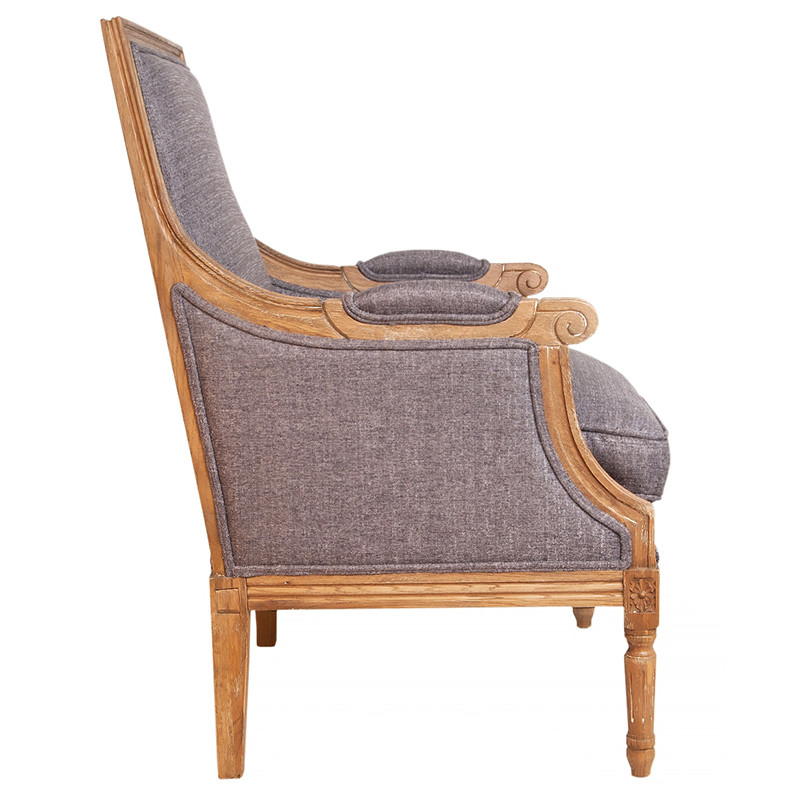 Кресло William Classical Armchair grey flax
