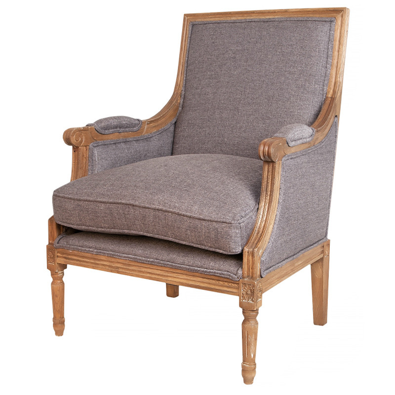 Кресло William Classical Armchair grey flax
