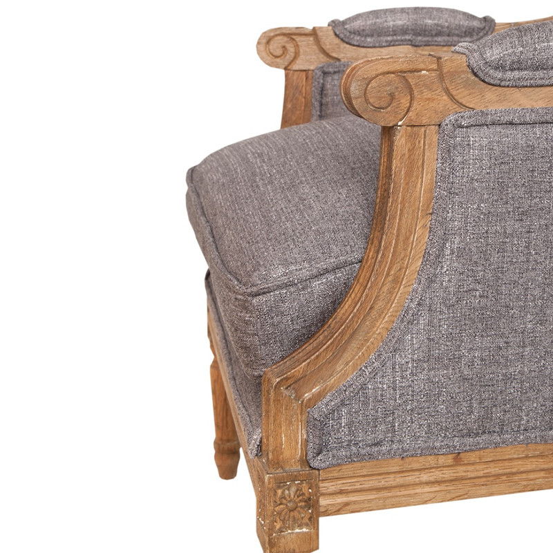 Кресло William Classical Armchair grey flax