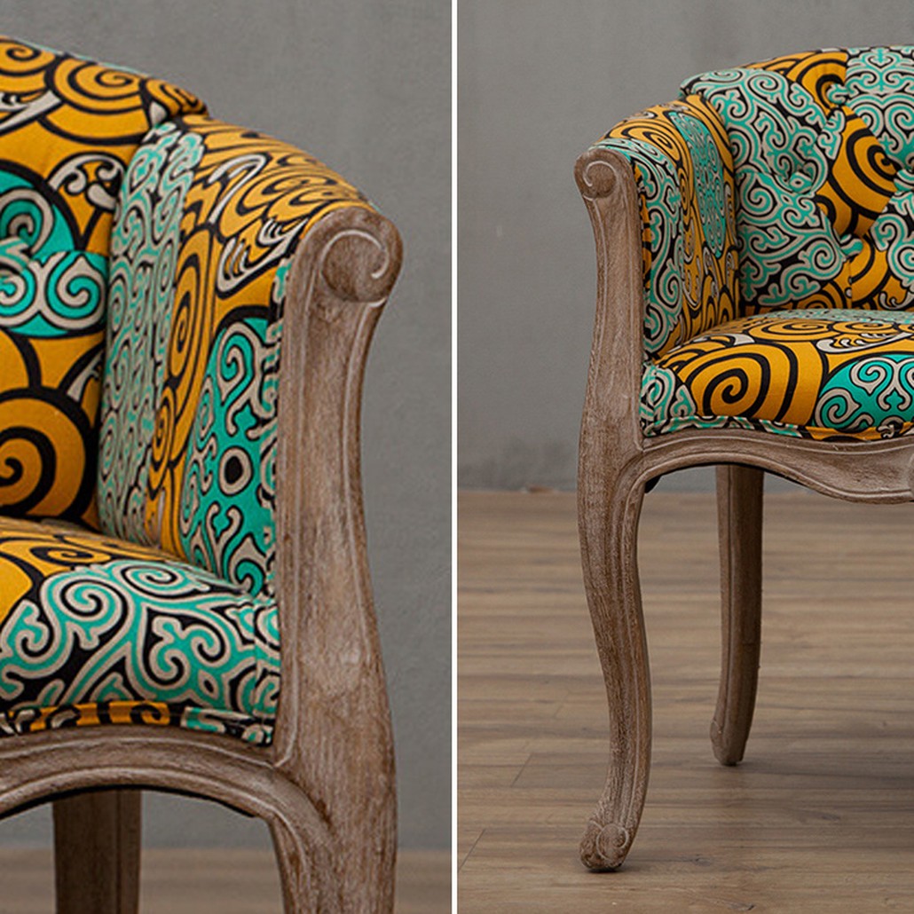 Кресло Yellow and Turquoise Ornament Chair