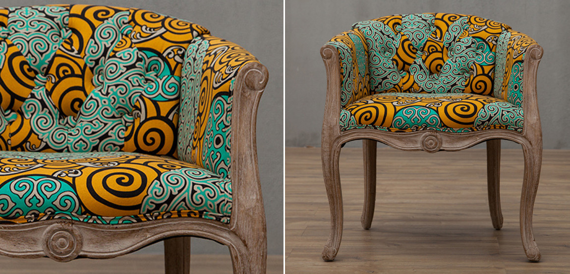 Кресло Yellow and Turquoise Ornament Chair