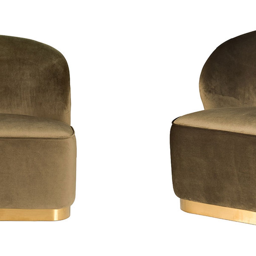 Кресло Zion DARK OLIVE WITH GOLD