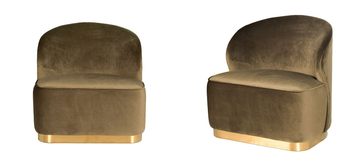Кресло Zion DARK OLIVE WITH GOLD