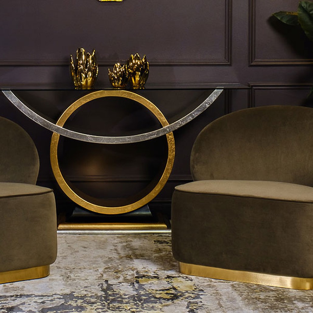 Кресло Zion DARK OLIVE WITH GOLD