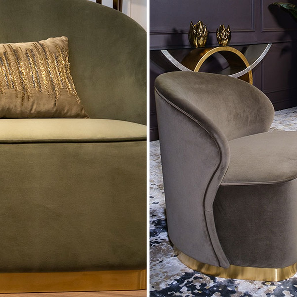 Кресло Zion DARK OLIVE WITH GOLD