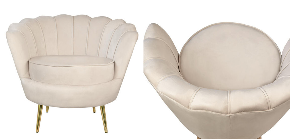 Кресло Белый велюр Trapezium Milk velvet