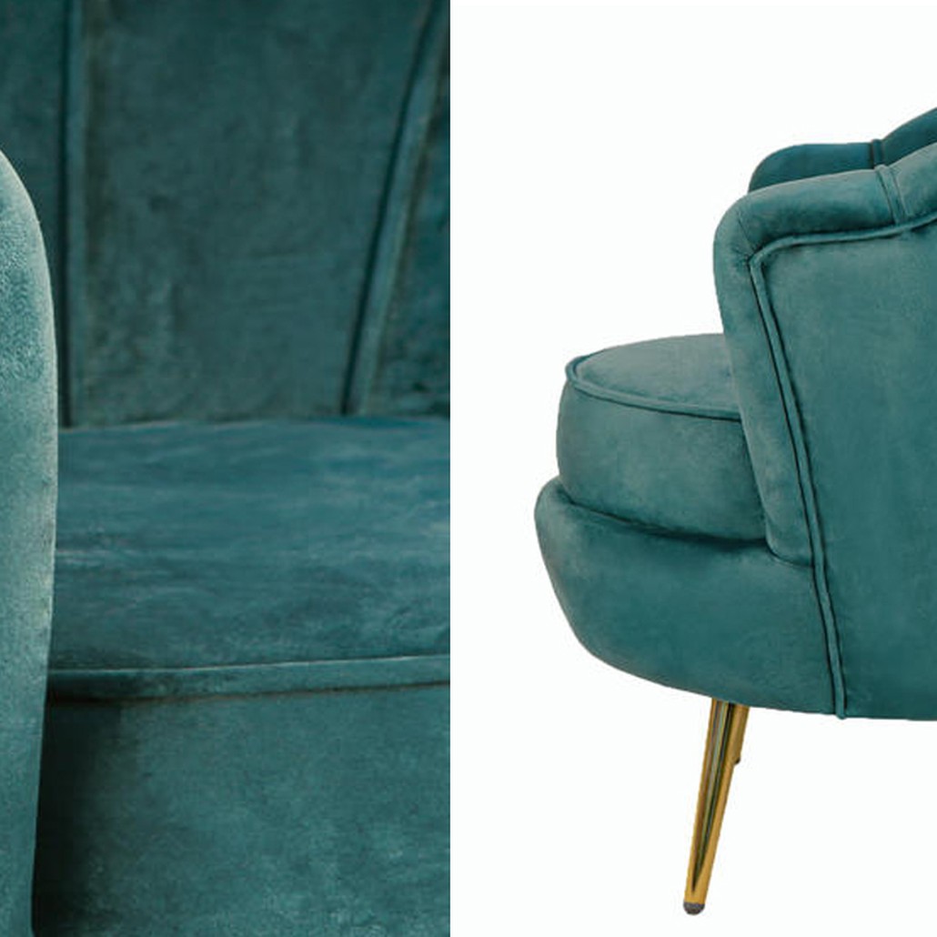 Кресло Бирюзовый велюр Trapezium Turquoise velvet