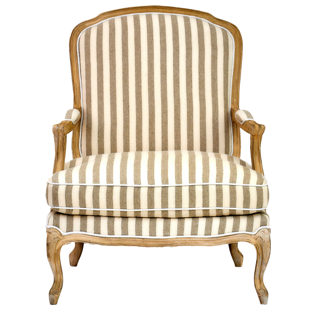 Кресло в полоску в стиле прованс Yvon French Seating Armchair
