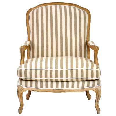 Кресло в полоску в стиле прованс Yvon French Seating Armchair
