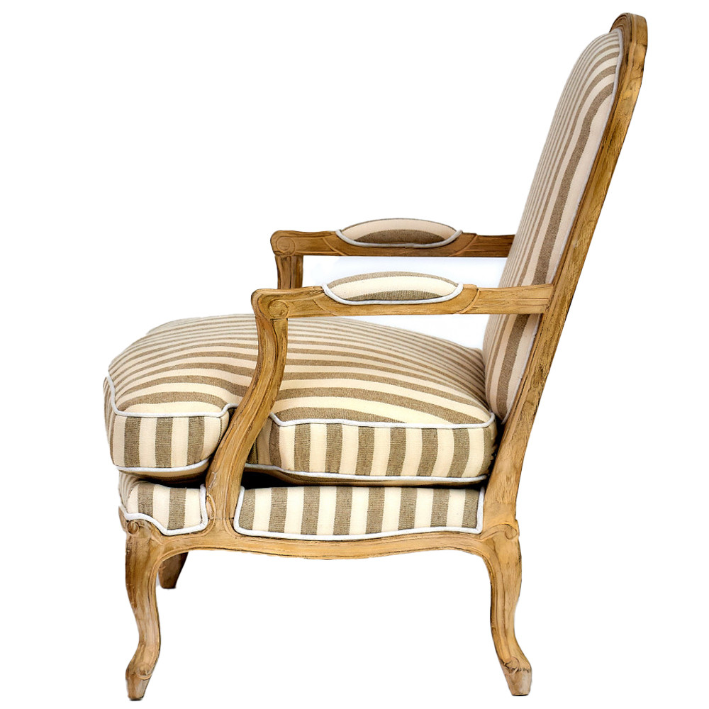 Кресло в полоску в стиле прованс Yvon French Seating Armchair
