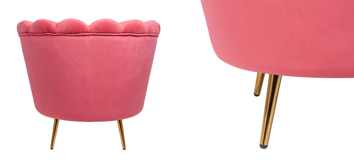 Кресло велюр коралловый Coral Flower