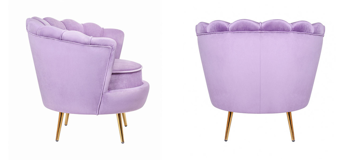 Кресло велюр фиолетовый Purple Flower