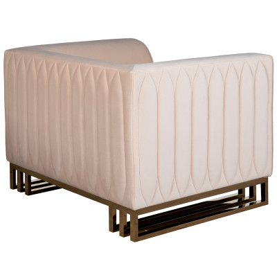 Кресло велюровое бежевое Cubic Silhouette