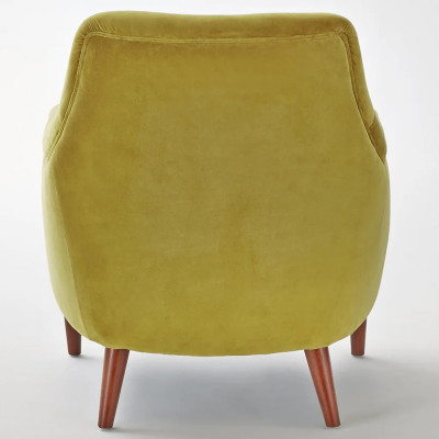 Кресло велюровое горчичного цвета Diaspro Mustard Armchair