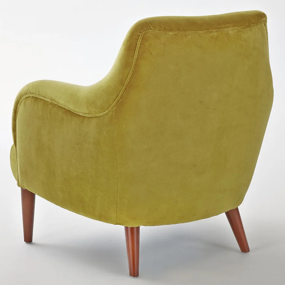 Кресло велюровое горчичного цвета Diaspro Mustard Armchair