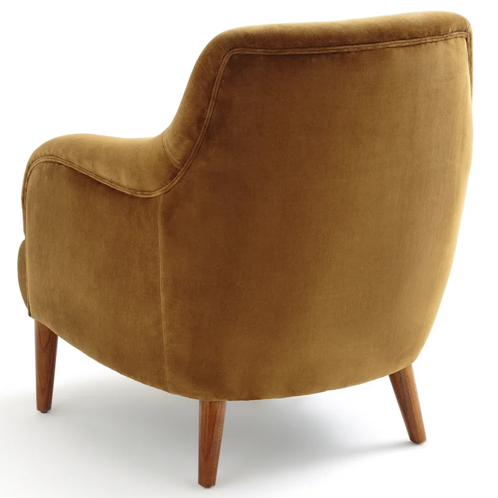 Кресло велюровое золотистого цвета Diaspro Gold Armchair