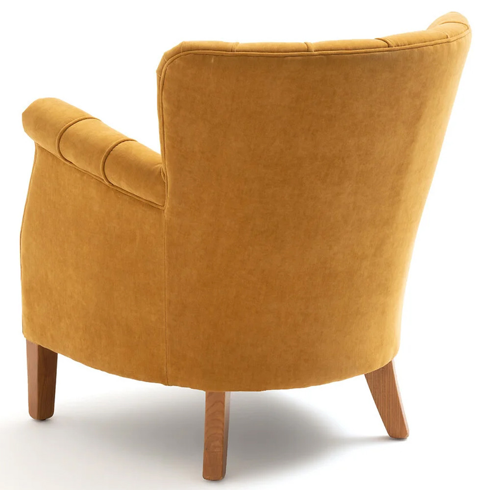 Кресло велюровое на ножках из массива ясеня Jessie Armchair