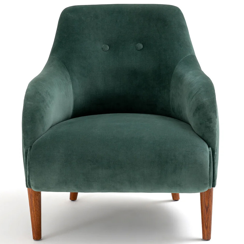 Кресло велюровое темно-зеленого цвета Diaspro Green Armchair