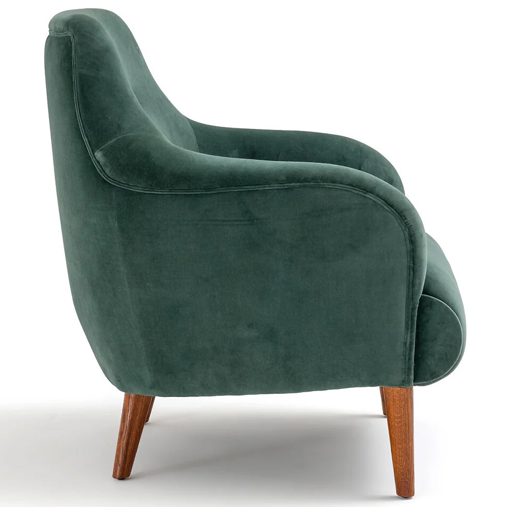 Кресло велюровое темно-зеленого цвета Diaspro Green Armchair