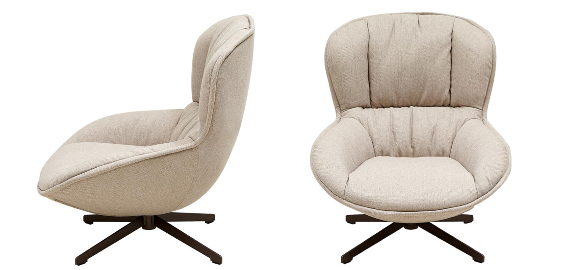 Кресло вращающееся бежевое Kemp Armchair