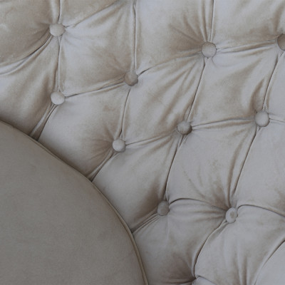 Кресло вращающееся велюровое кремовое Rotation