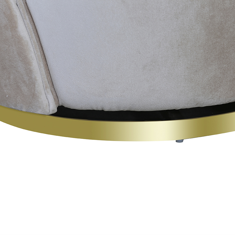 Кресло вращающееся велюровое кремовое Rotation