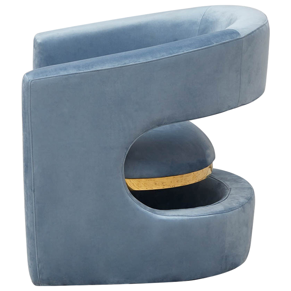 Кресло голубое Walsh Blue Armchair