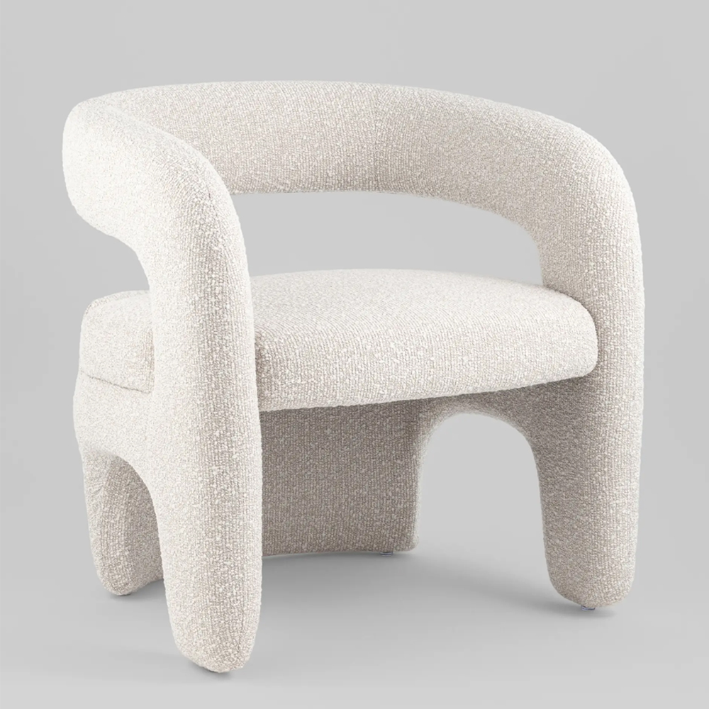 Кресло дизайнерское для лаунж зоны жемчужного цвета Pearl Lounge