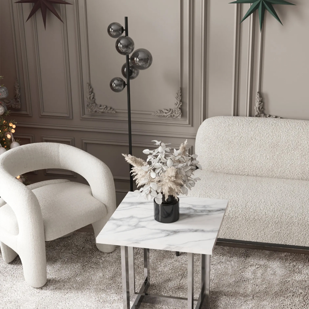 Кресло дизайнерское для лаунж зоны жемчужного цвета Pearl Lounge