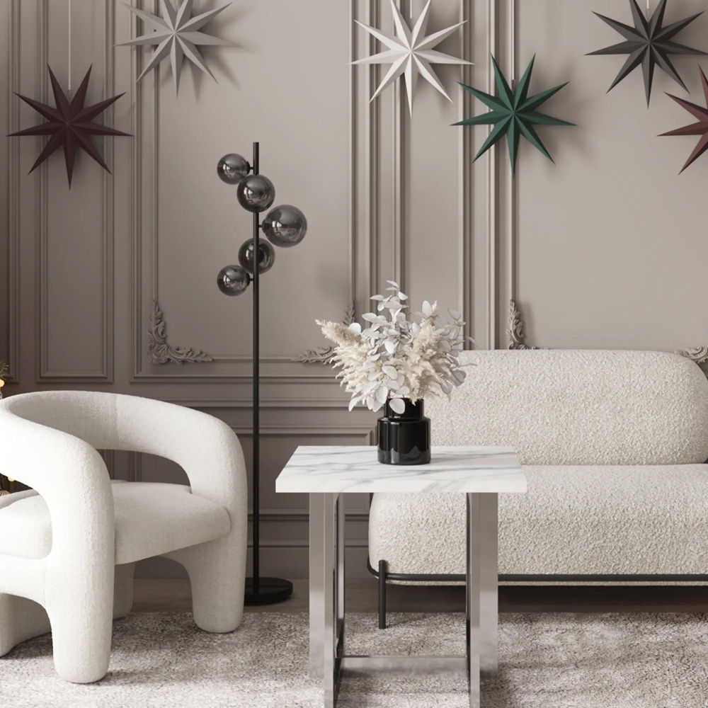 Кресло дизайнерское для лаунж зоны жемчужного цвета Pearl Lounge