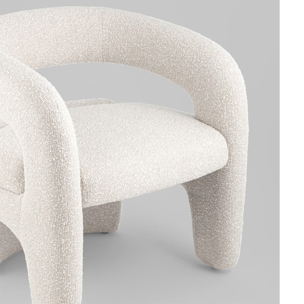 Кресло дизайнерское для лаунж зоны жемчужного цвета Pearl Lounge