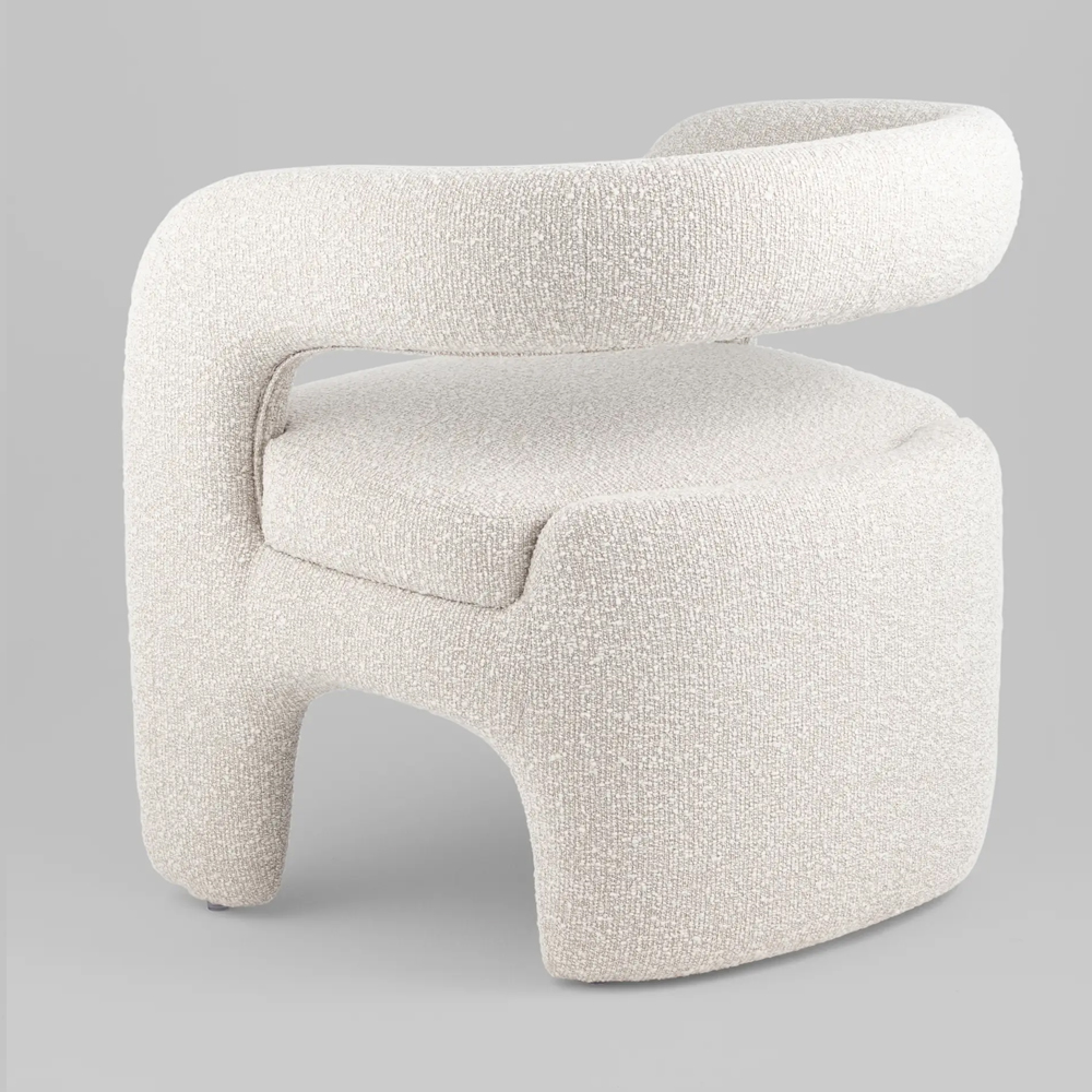 Кресло дизайнерское для лаунж зоны жемчужного цвета Pearl Lounge