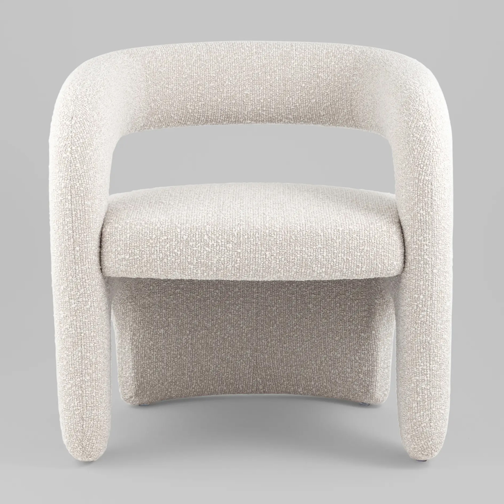 Кресло дизайнерское для лаунж зоны жемчужного цвета Pearl Lounge