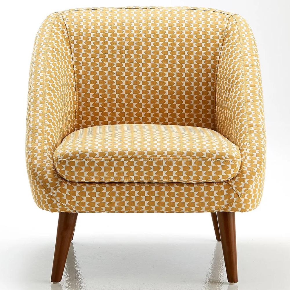 Кресло желтое с принтом Pauley Yellow Armchair