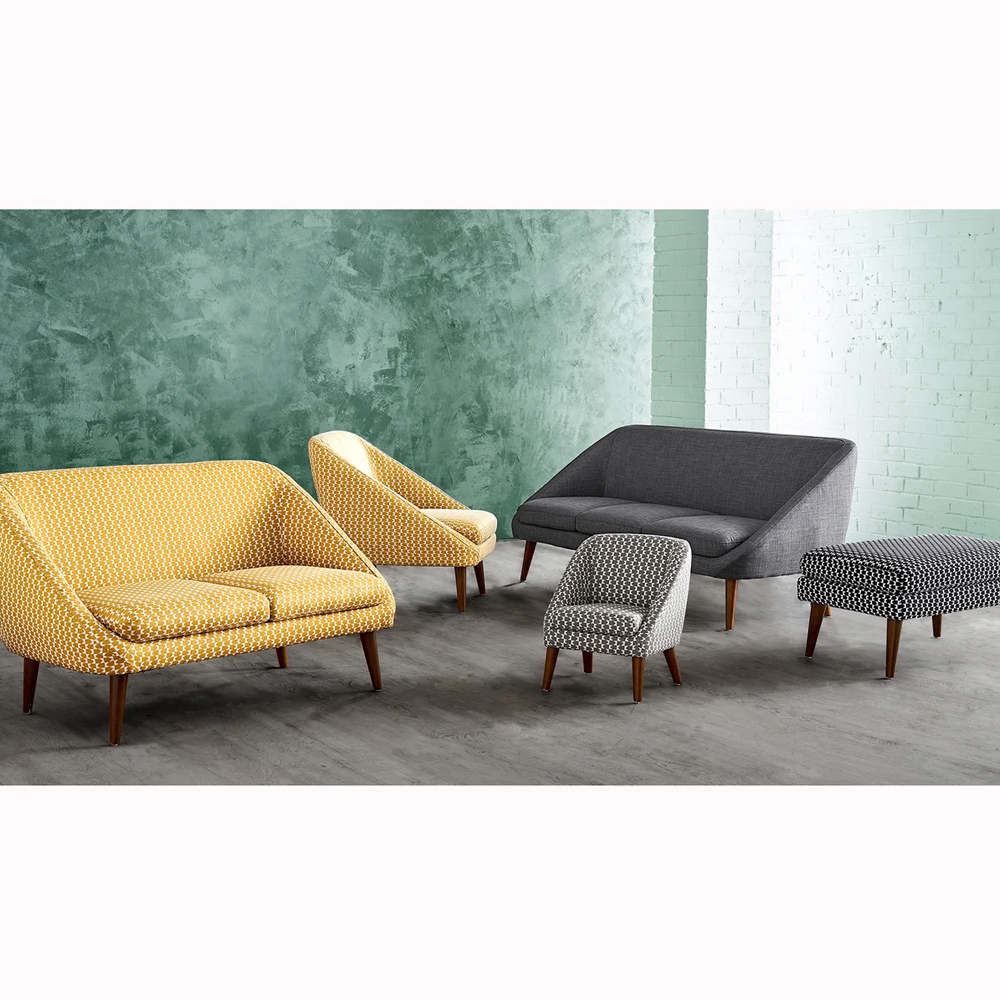 Кресло желтое с принтом Pauley Yellow Armchair
