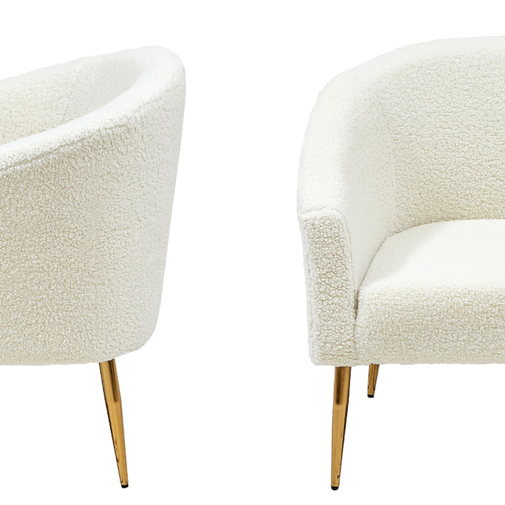Кресло из белой ткани букле Boucle Luisa  Armchair