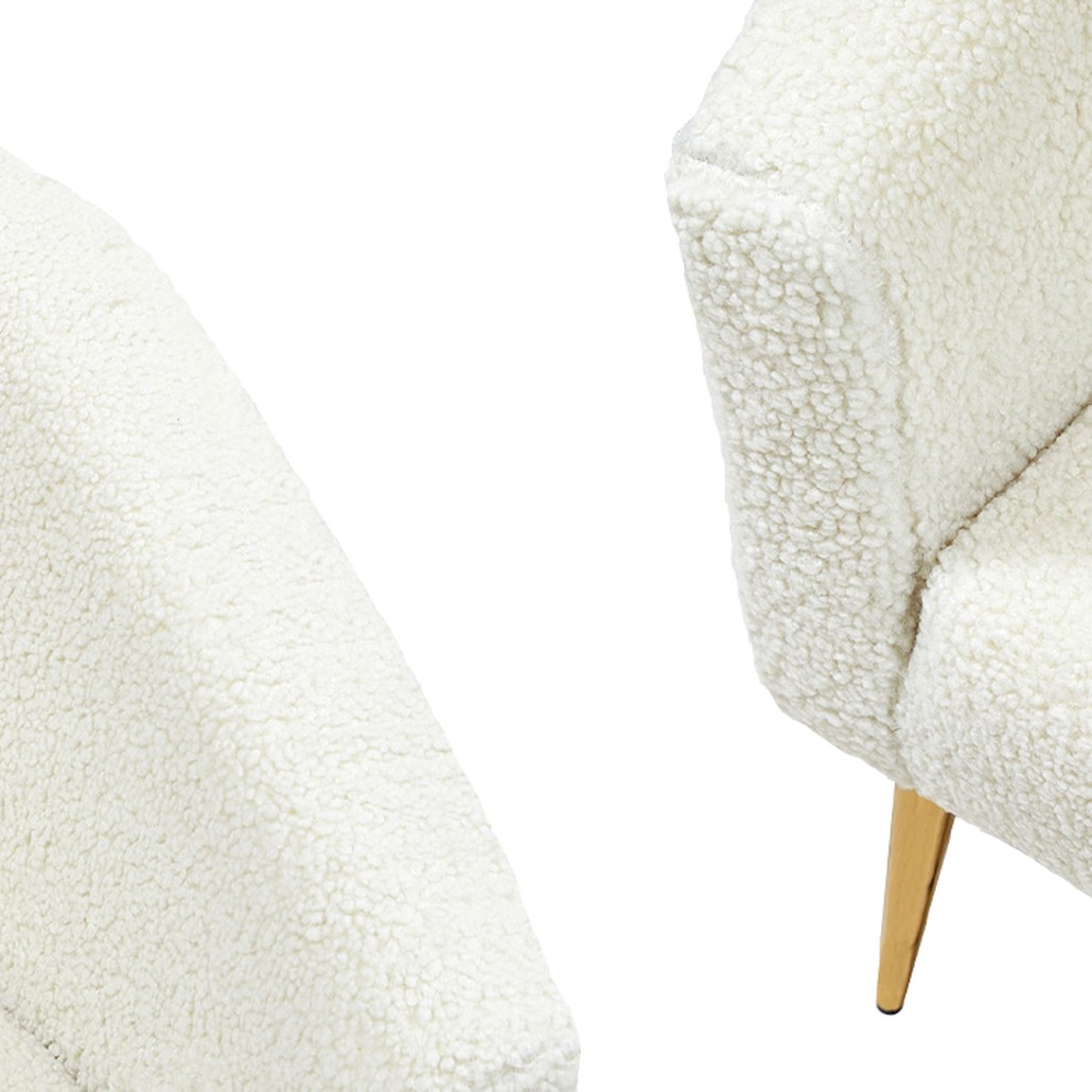 Кресло из белой ткани букле Boucle Luisa Armchair