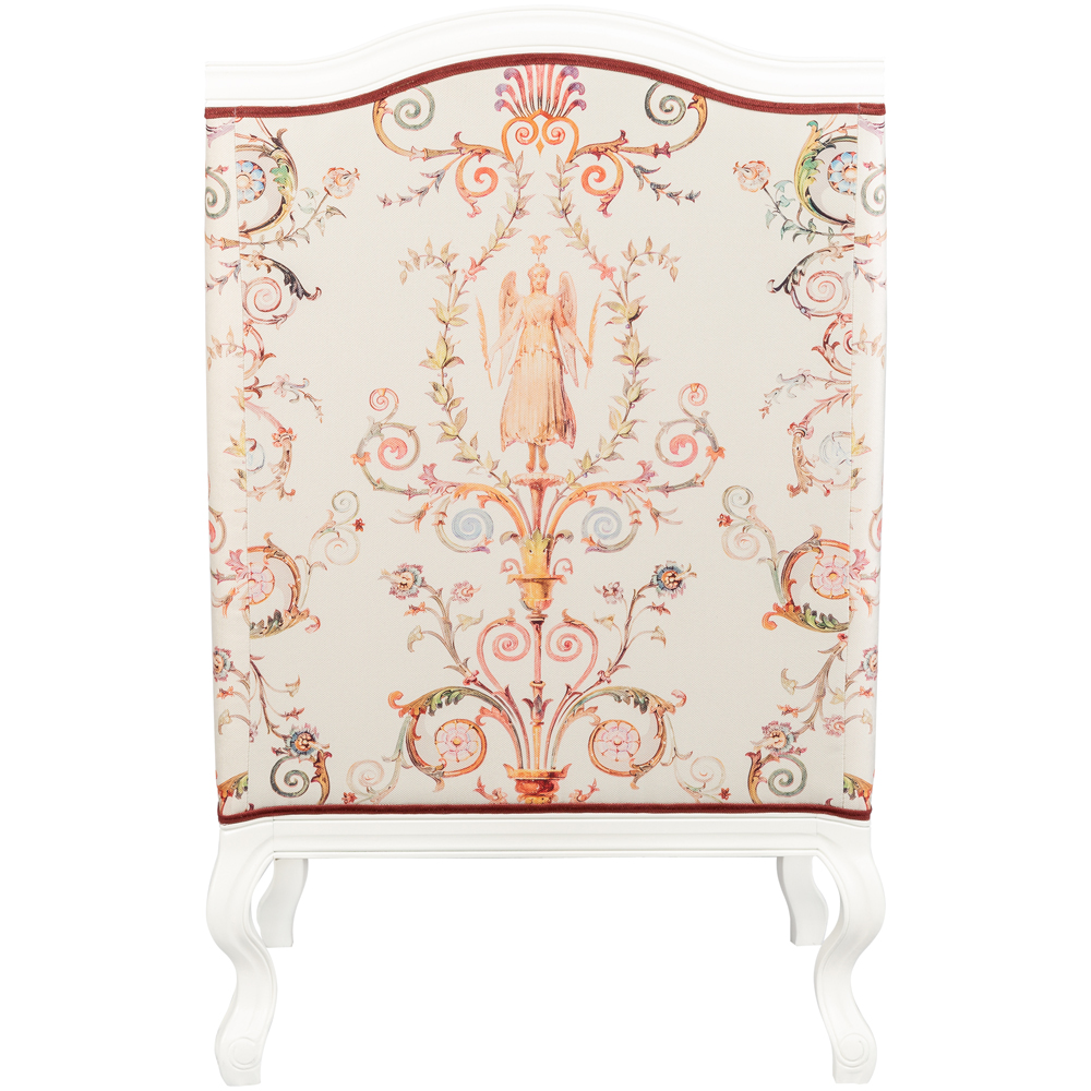 Кресло из массива бука бежевое с растительным орнаментом Raffael Beige Floral Armchair