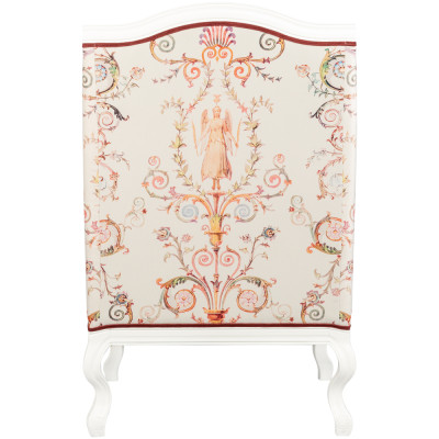 Кресло из массива бука бежевое с растительным орнаментом Raffael Beige Floral Armchair