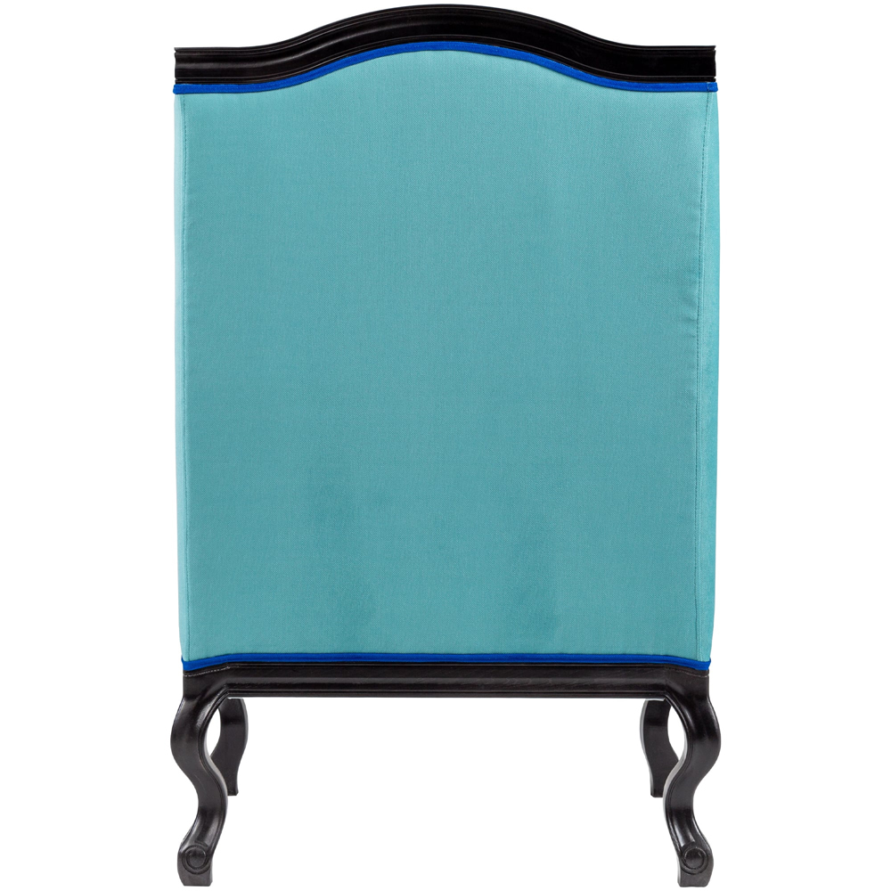 Кресло из натурального бука бирюзовое с изображением птиц и цветов Turquoise Chinoiserie Garden Armchair