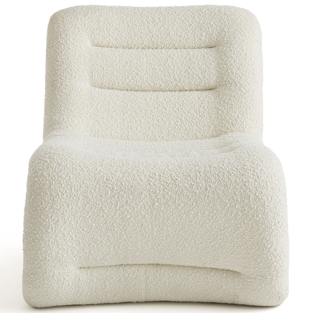 Кресло изогнутое с обивкой из ткани букле Smooth Bend Boucle Chair